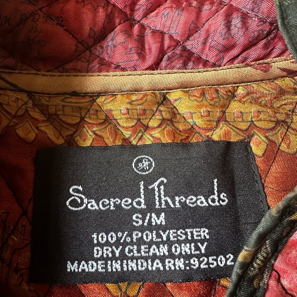 Quilted Sacred Threads Button Up Lightweight Jack… - image 6